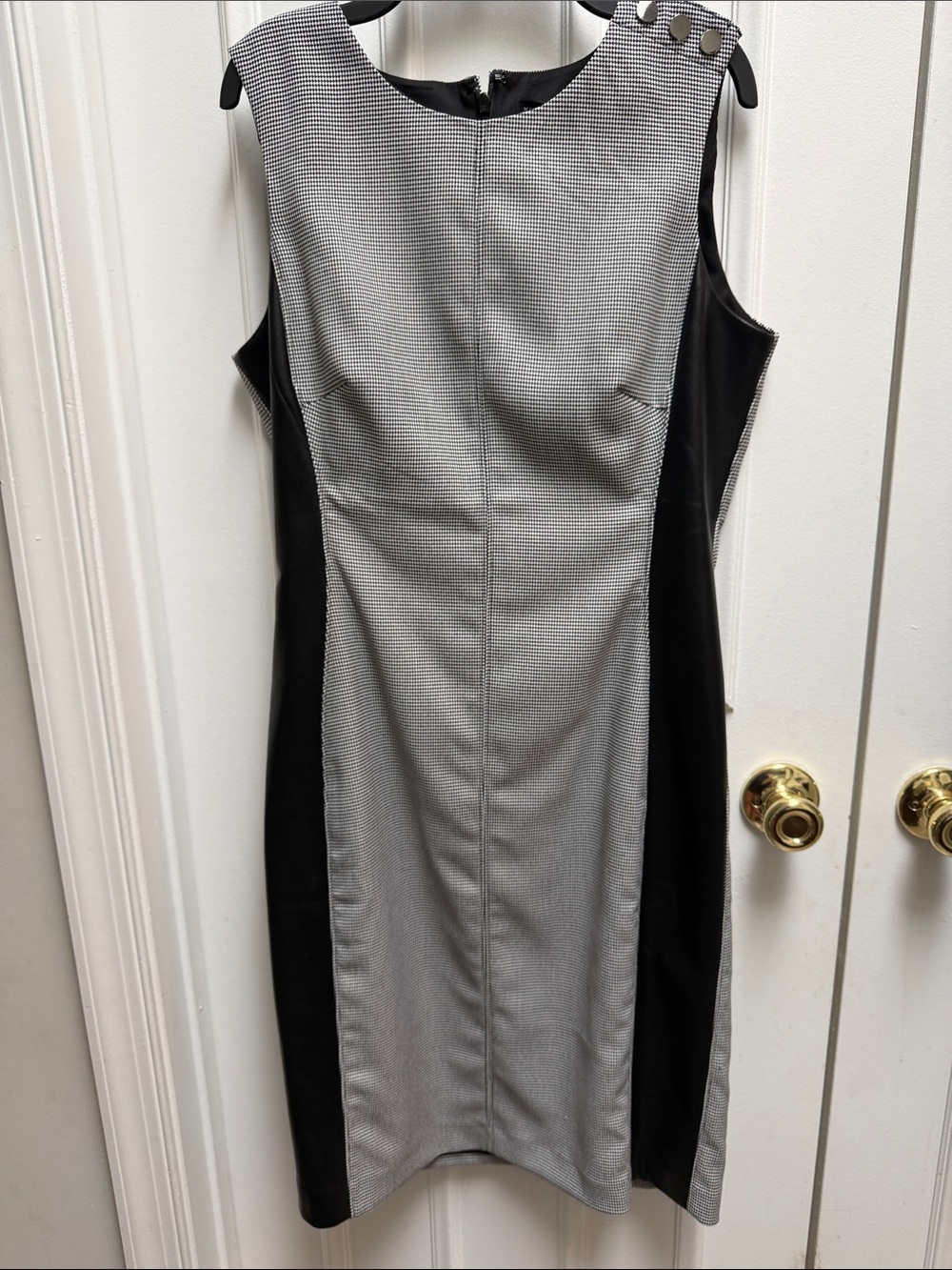 White House Black Market Black and Gray Sleek Sheath Dress